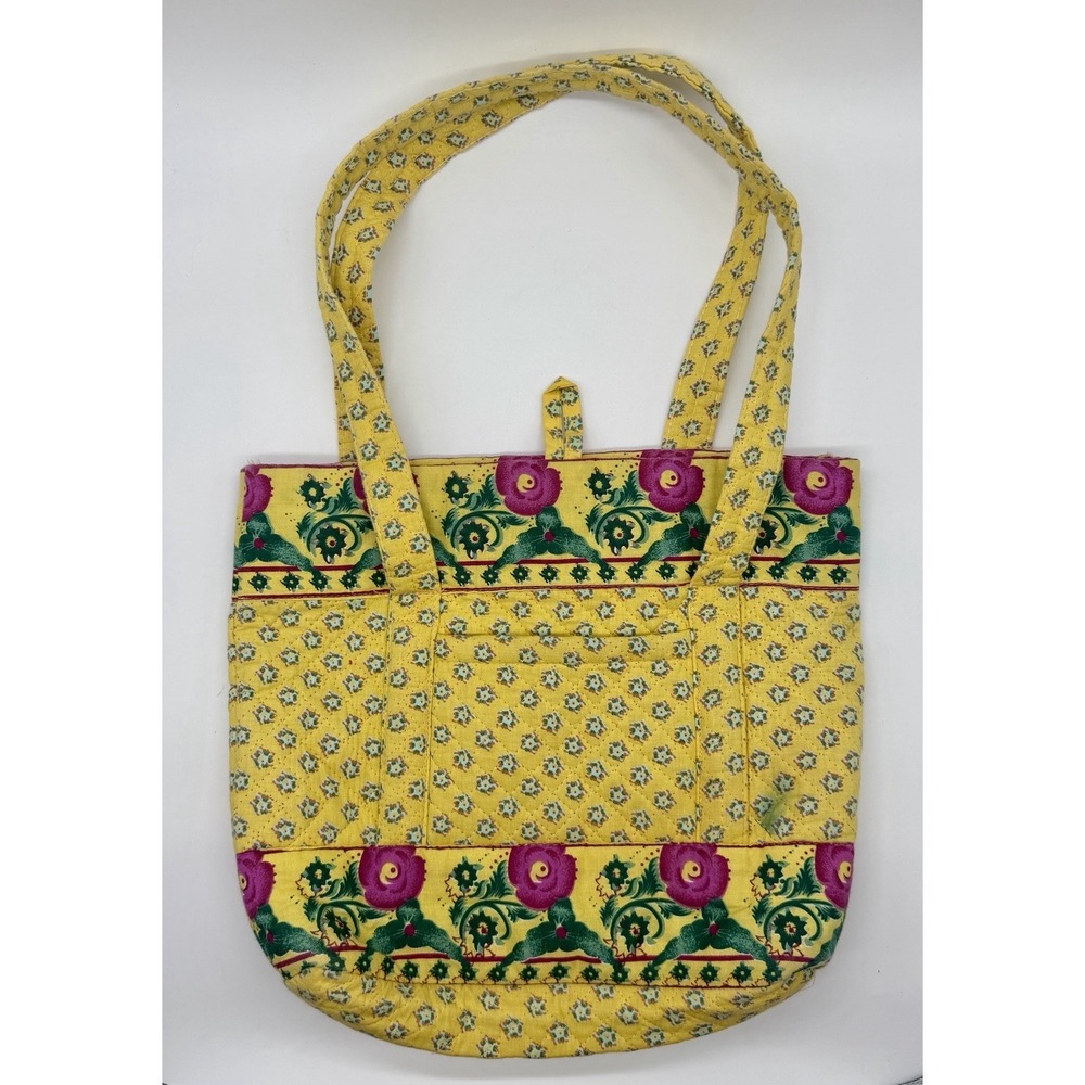 Tinsley Blake Collection Quilted Purse‎ Yellow Pink Flowers Pattern